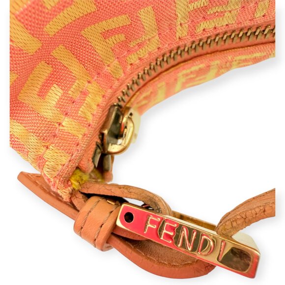 Fendi Zucca Zuccino Pink Canvas Pochette Shoulder Bag - Picture 12 of 16